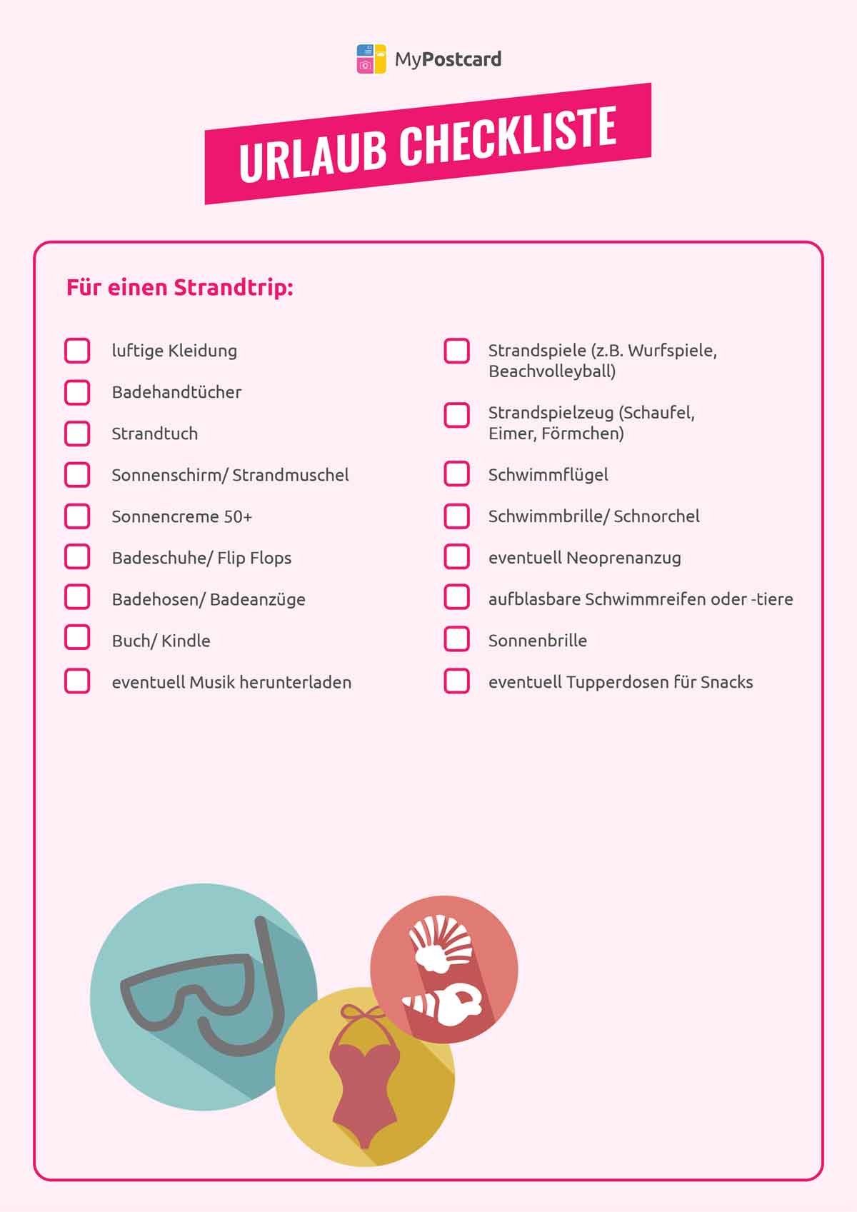 Packliste Sommerurlaub Alles Fur Den Strandtrip Mypostcard Blog